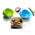 hot sale funny half-moon salad bowl with fork and spoon